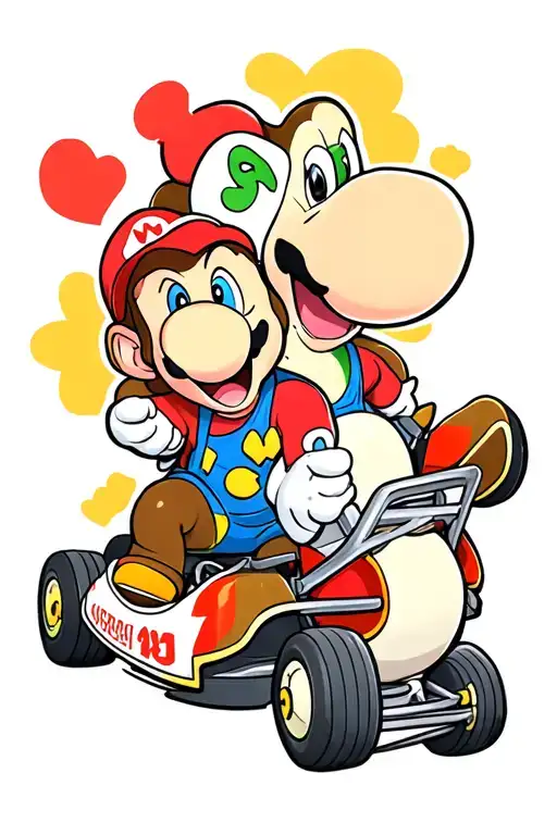 Yoshi And Baby Peach Mario Kart