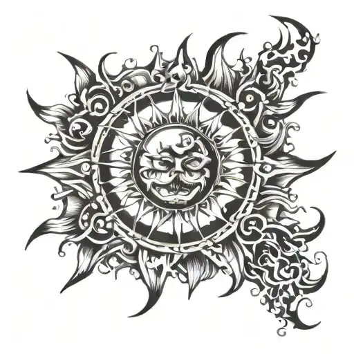 Sun Flames And Number 13