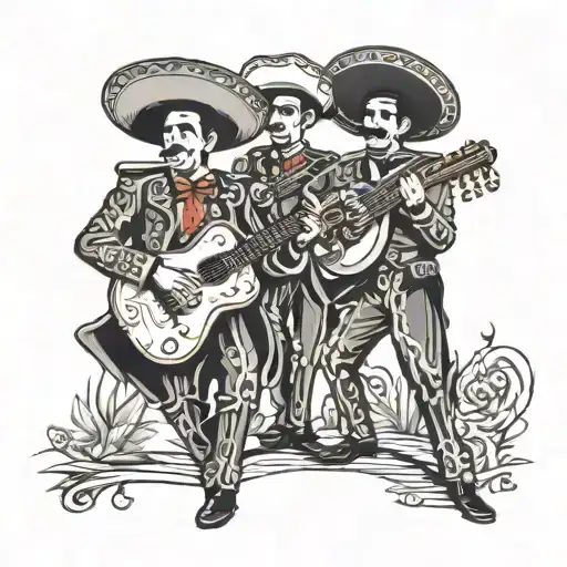 Mariachi Band Playing Beautiful Music With Mexican Heritage Associated In The Background