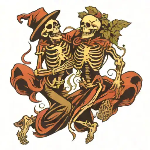Two Dancing Skeleton