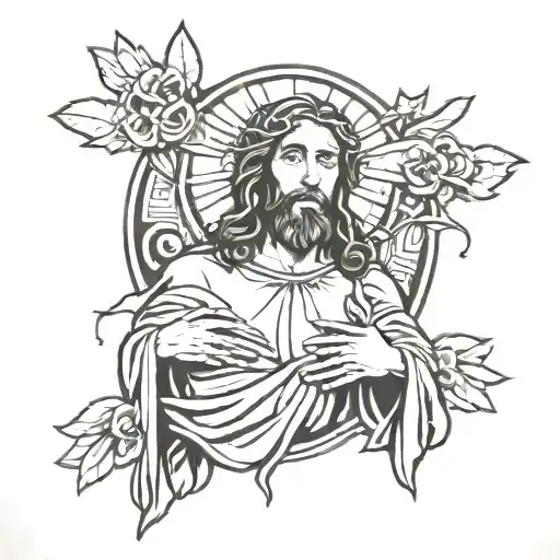 Jesus Christ Holding Hands Up