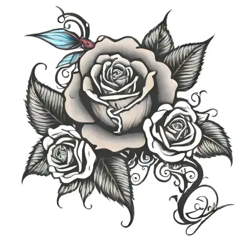 Rose With Dead Father Name Written