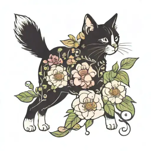 Dog Cat Flowers Growing