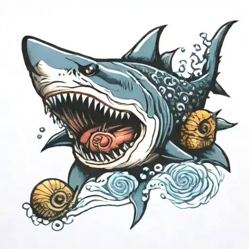 Shark And Snail Crawling