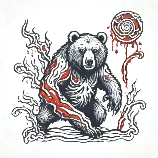 Bear Covered In Blood
