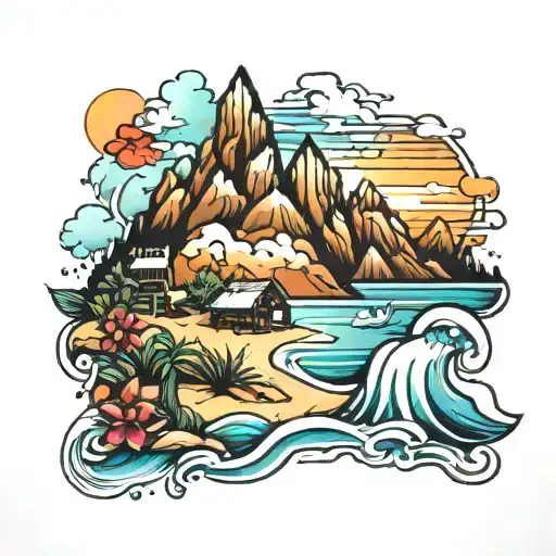 Beach And Mountains