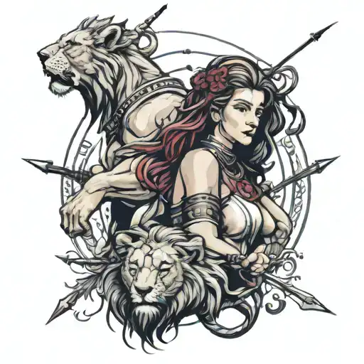 Lion And Archer Woman