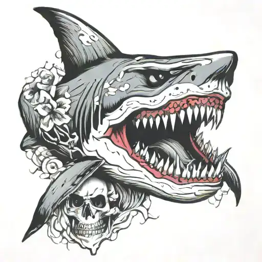 Shark Jaws And Deer Skull