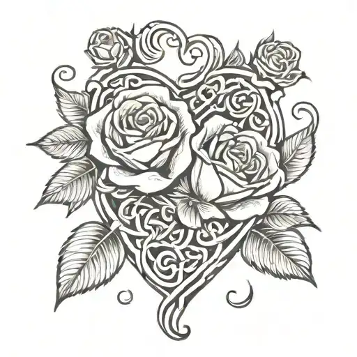Heart & Rose Intertwined