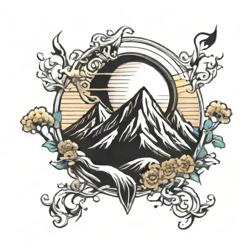 Vinyl Mountain With Sun