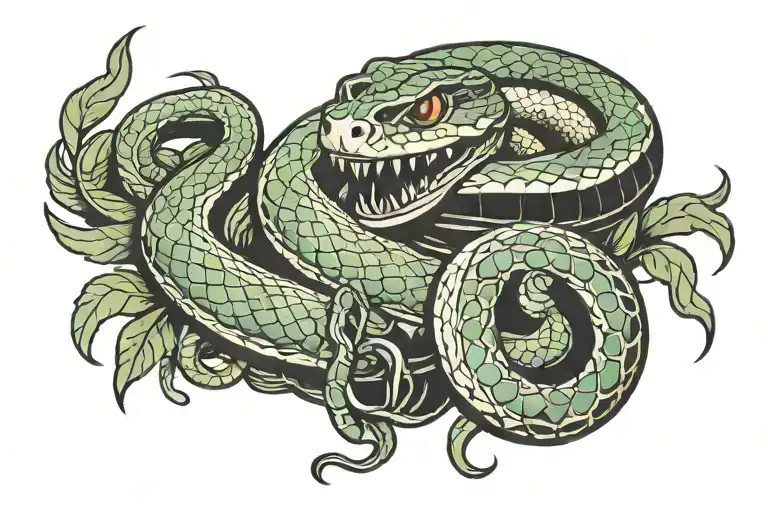 Snake Wraped Around Barrel Of A Gun