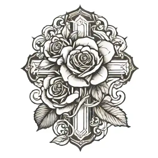 Rose And Cross Wrapped