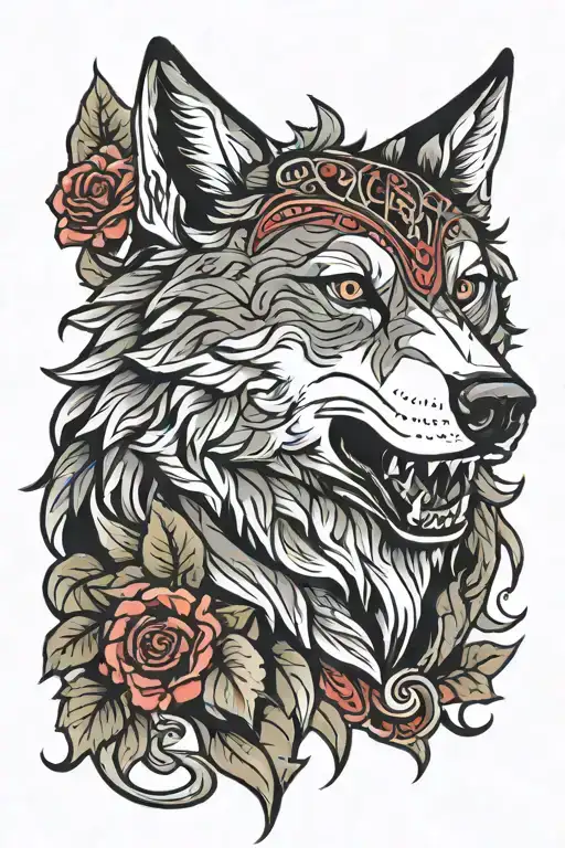 Canadian Themed With A Wolf Head