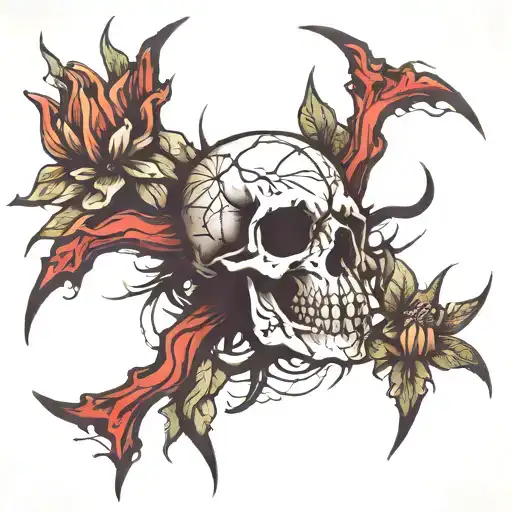 Black Lily Raven Skull Spider