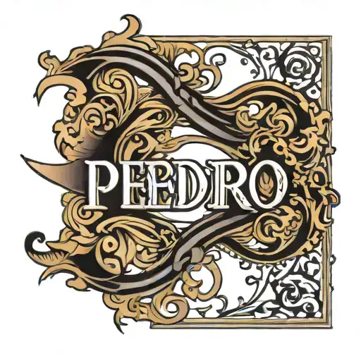 Pedro Name Written Black