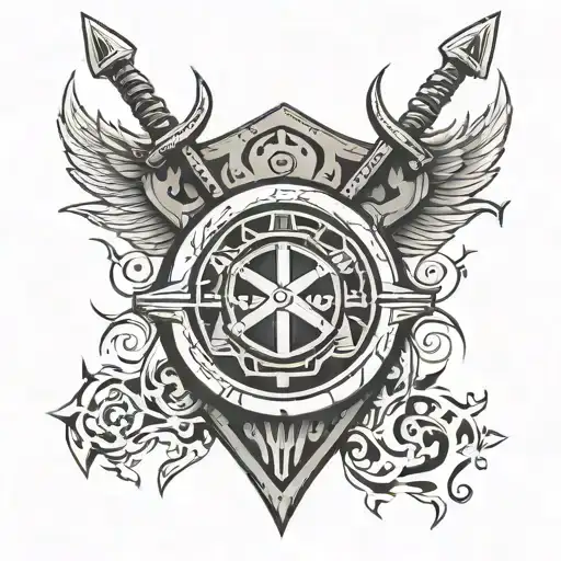 Warrior Shield And Spear