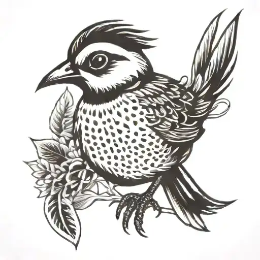 Quail Black And White