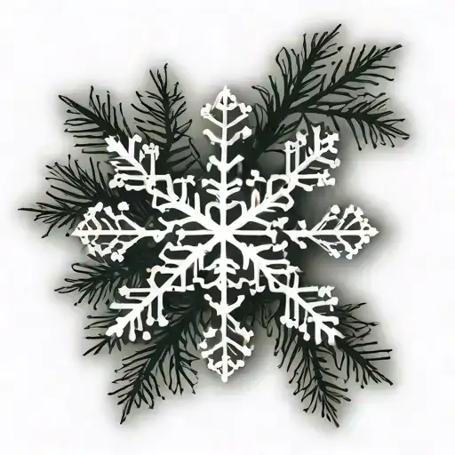 Snowflake With Pine Tree Shadows