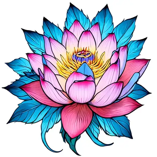 Om Sign Blue Lotus Flower Bouquet