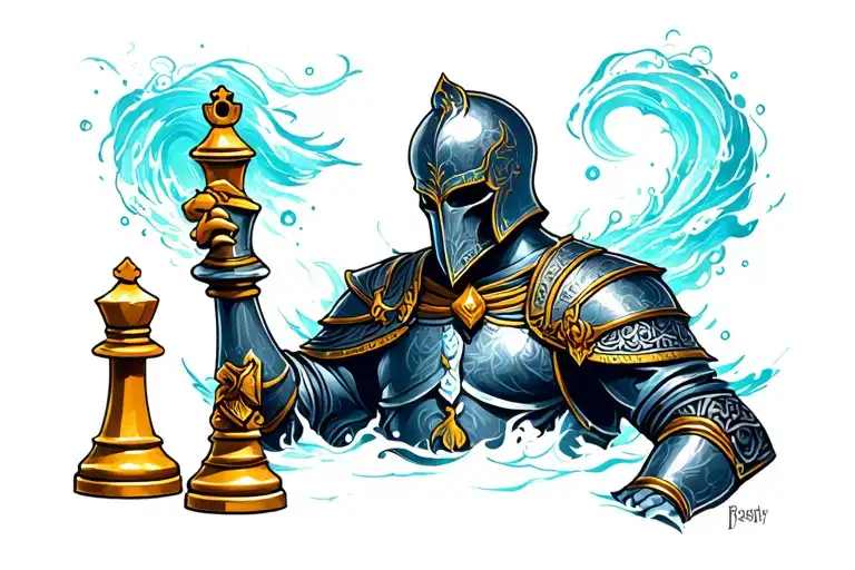 Chess Knight Ocean