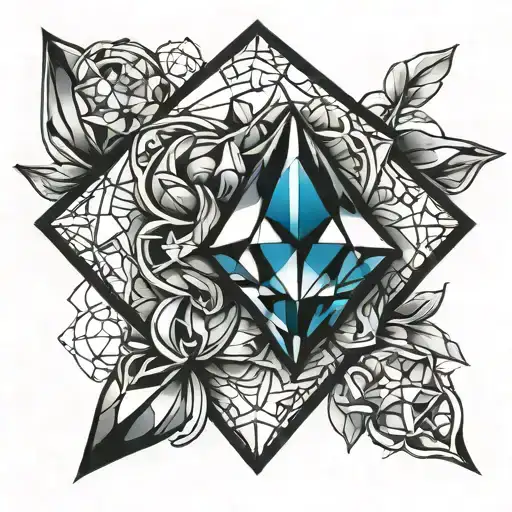 Diamond Shape Morphing Into Crystals