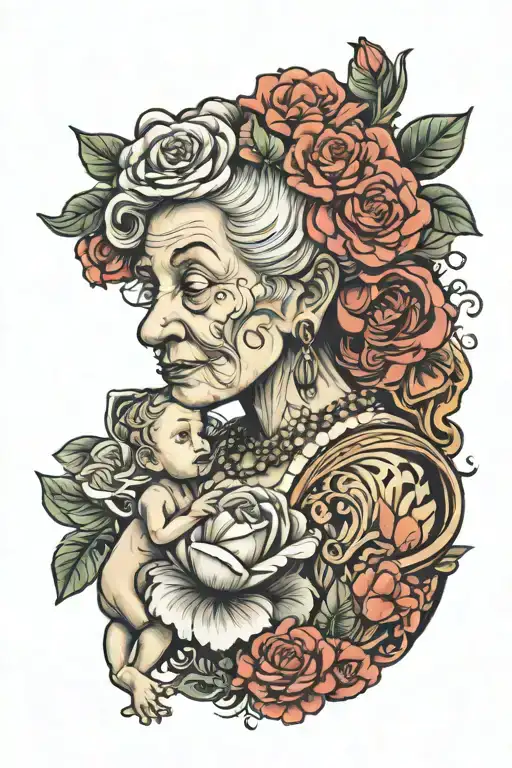 Love Grandma Figure Hugging