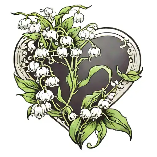 Lily Of The Valley Flower Bouquet Over Heart Shape