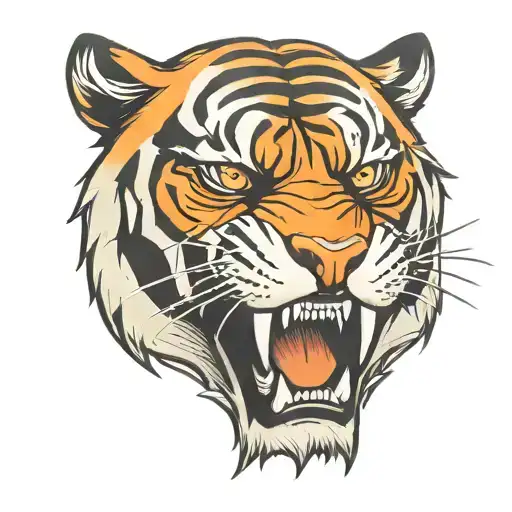 Angry Tiger Face