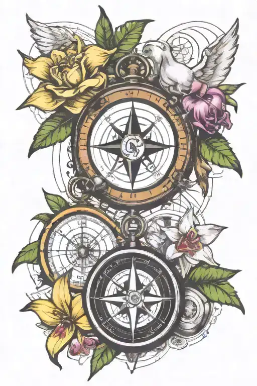 Compass And Orchid And Map And Soccer Ball And Angel And Real Madrid And Jamaica Flag