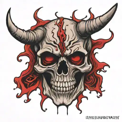 Bloody Skull With Horns