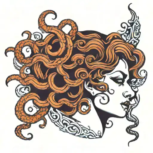Fine Line Medusa Head