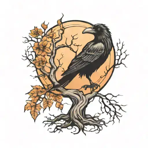 Raven And Poopy And Creepy Tree And Moon