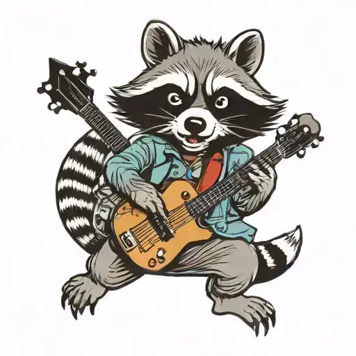 Raccoon Playing Guitar