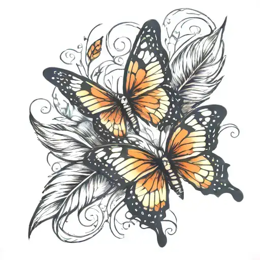 Butterfly And Feather