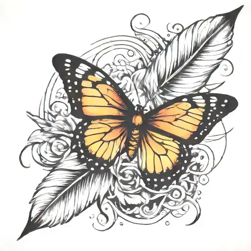 Butterfly And Feather
