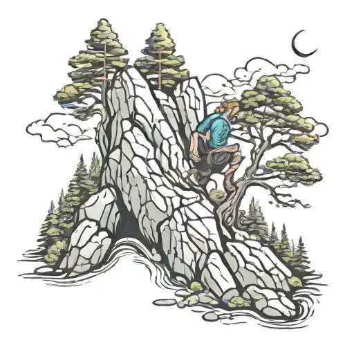 Boulderer In Forrest Mountain