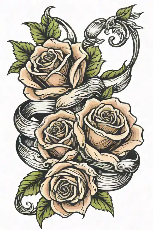 Wedding Rings Intertwined Roses