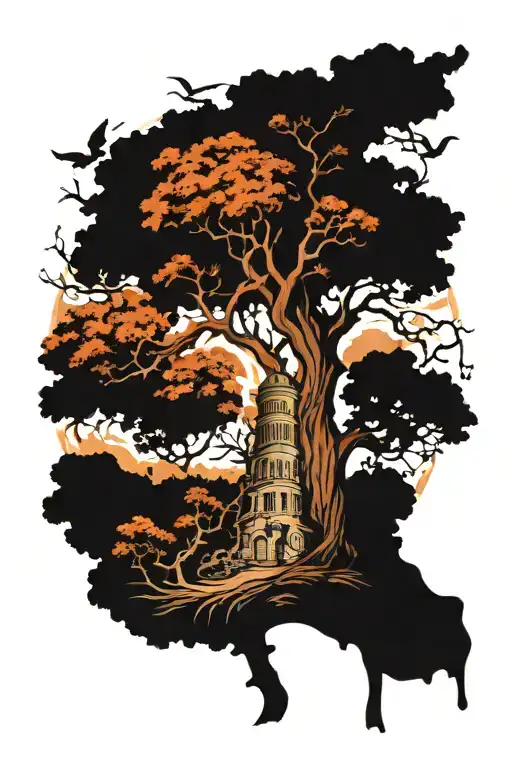 Tree Of Liberty With Scenes From The American Revolution In The Canopy Of The Tree