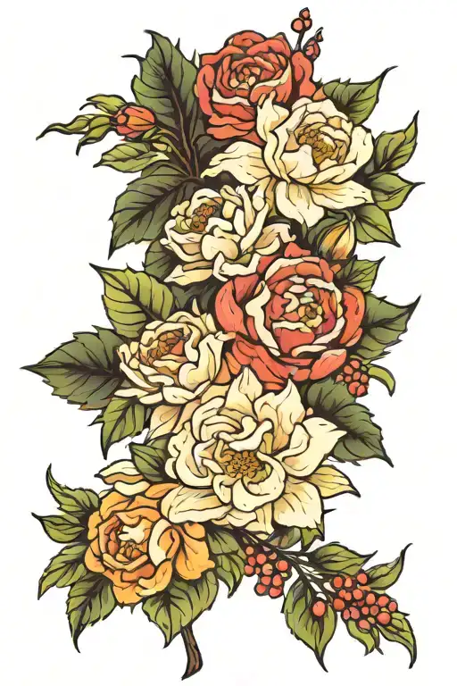 April September December Birth Flower Bouquet