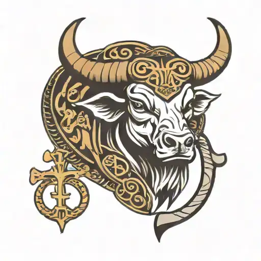 Bull With An Ankh Symbol