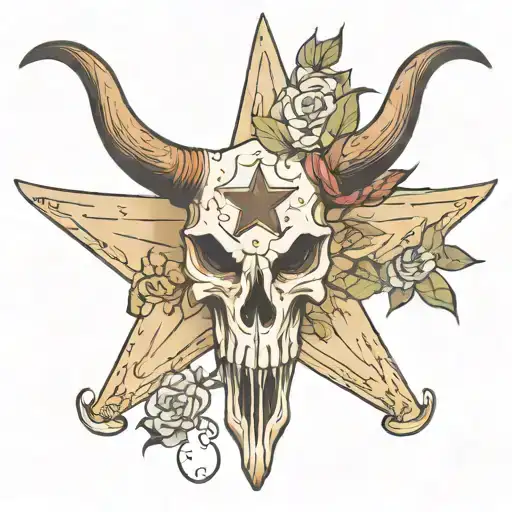 Longhorn Skull Star