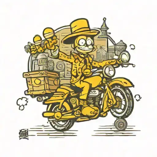 Planters Peanuts Mr Peanut Cartoon Character Riding A Motorcycle