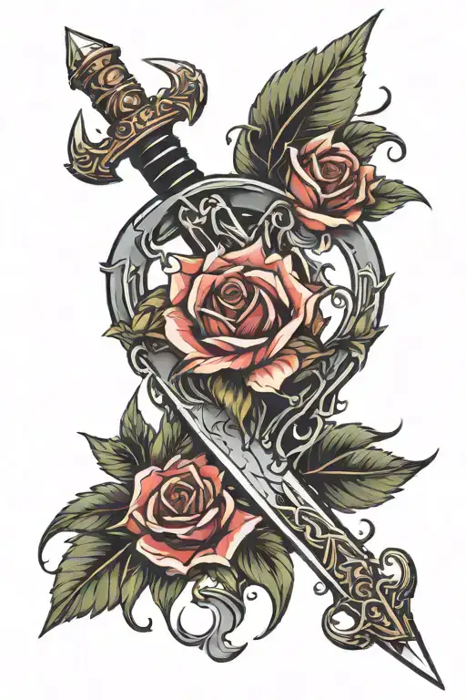 Sword With Roses And Thorns