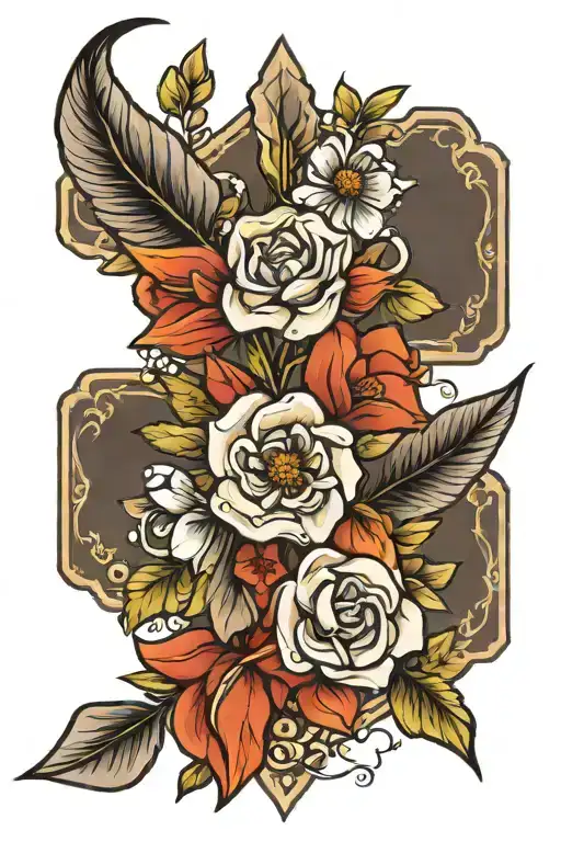 Flower Arrow Tattoo Design