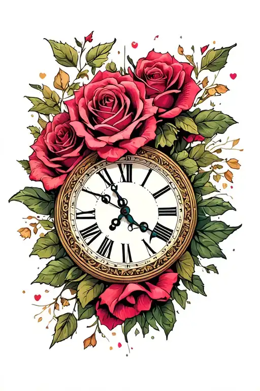 Roses And Clock Face Vvii Mmix