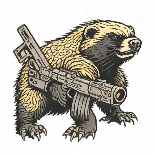 Honey Badger With A Machine Gun