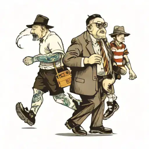 Me And Father Walking To The Football Succes