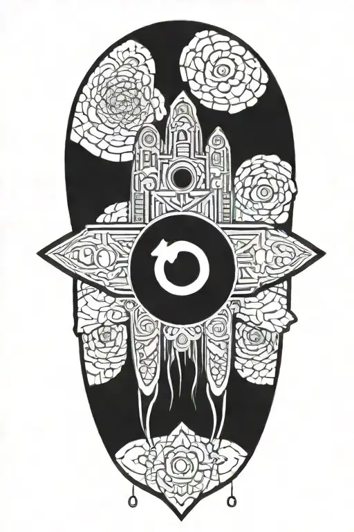 Hamsa Pyramid Kaaba Eye Chakras