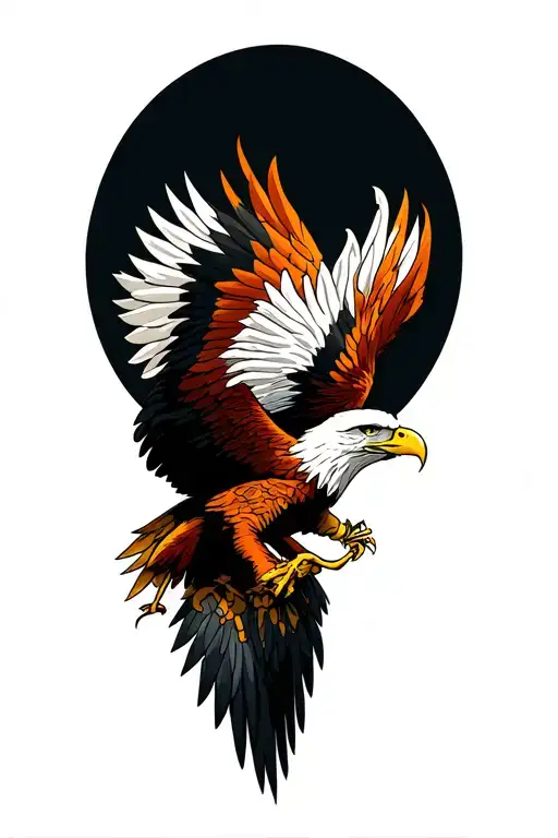 Eagle Fighting A Phoenix