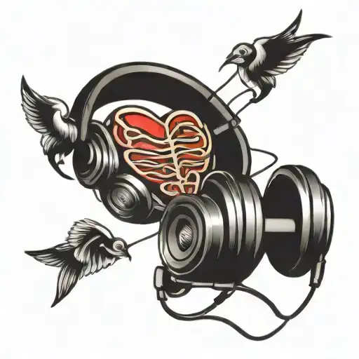 Heartbeat With Music Headphones